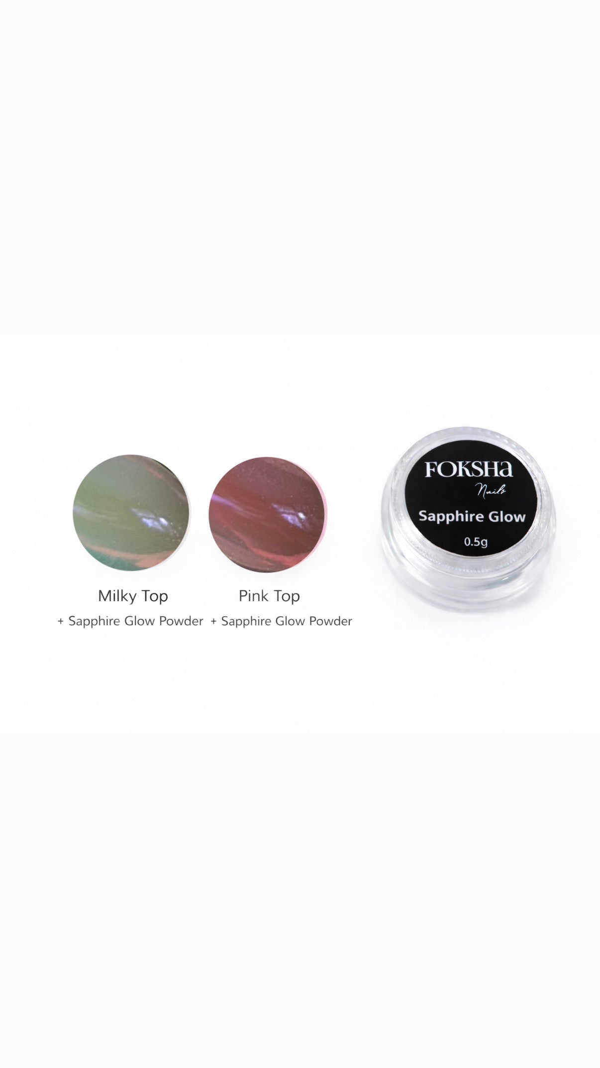 Two small containers of cosmetic powders with labels on a white background