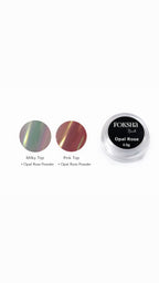 Forsha Opal Rose powder with color swatches on a white background
