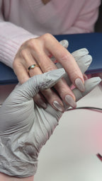 110 Cat Eye gel polish nails on a hand 